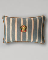 MindTheGap OREGON STRIPES Washed Blue Blue, Red, Taupe Pillow