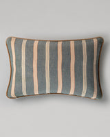 MindTheGap OREGON STRIPES Washed Blue Blue, Red, Taupe Pillow