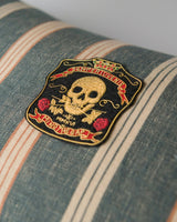 MindTheGap OREGON STRIPES Washed Blue Blue, Red, Taupe Pillow