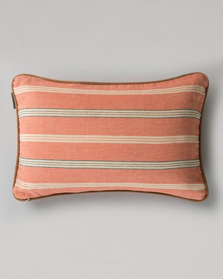 MindTheGap OREGON STRIPES Blue, Orange, Taupe Pillow