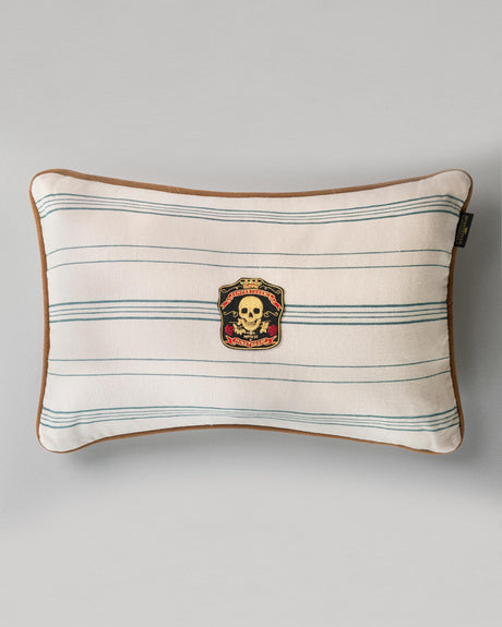 MindTheGap WICHITA STRIPES Blue, Taupe Pillow