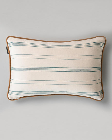 MindTheGap WICHITA STRIPES Blue, Taupe Pillow