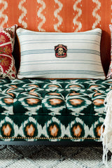 MindTheGap WICHITA STRIPES Blue, Taupe Pillow