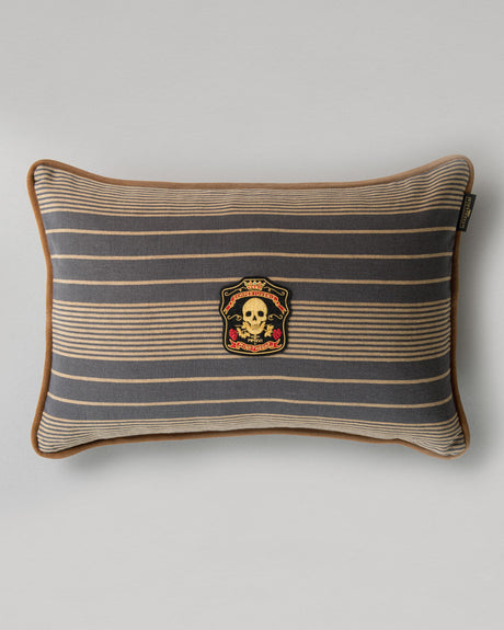 MindTheGap NEWPORT STRIPES Indigo, Taupe Pillow