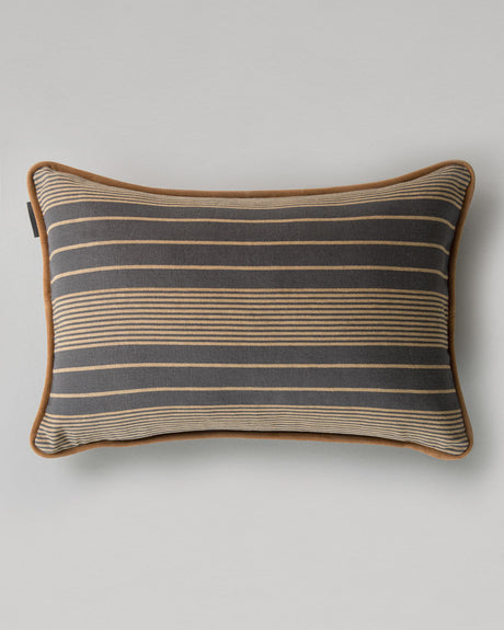 MindTheGap NEWPORT STRIPES Indigo, Taupe Pillow