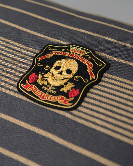 MindTheGap NEWPORT STRIPES Indigo, Taupe Pillow