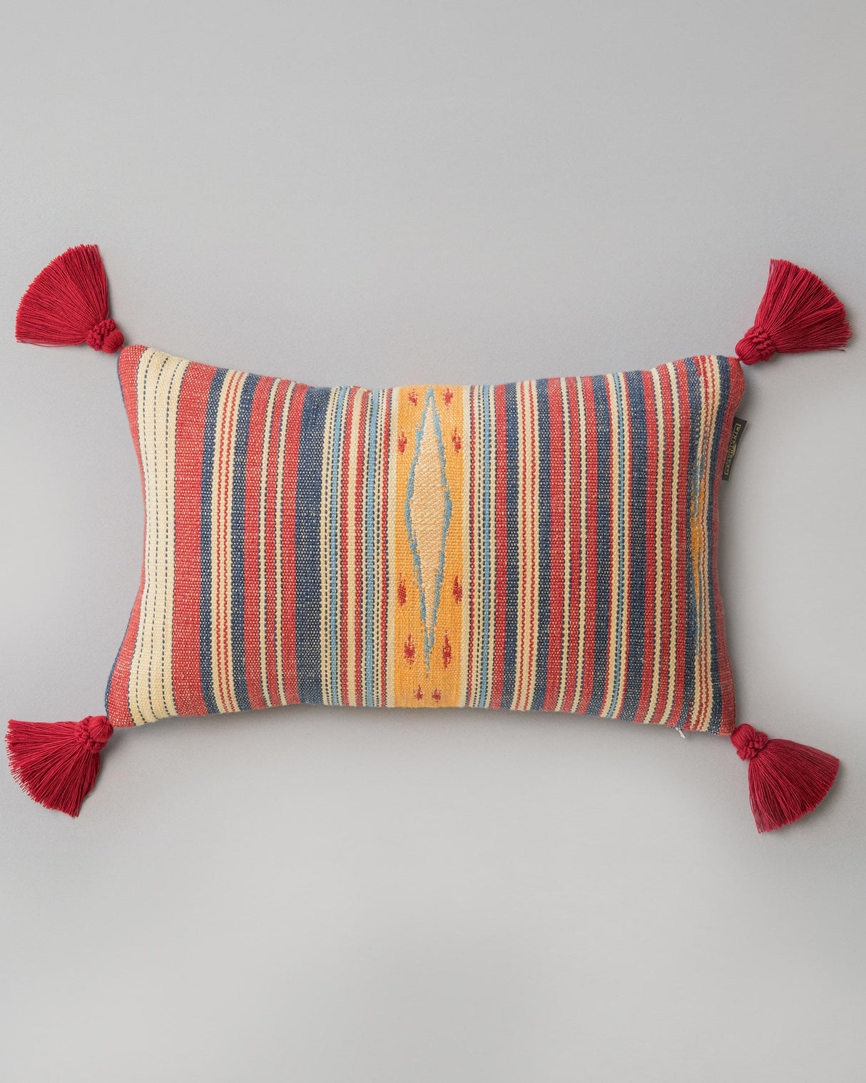 MindTheGap NEYSHABOUR Blue, Red, Taupe, Yellow Pillow