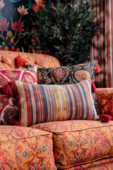 MindTheGap NEYSHABOUR Blue, Red, Taupe, Yellow Pillow