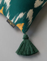 MindTheGap PRADESH IKAT Green, Orange, Taupe Pillow