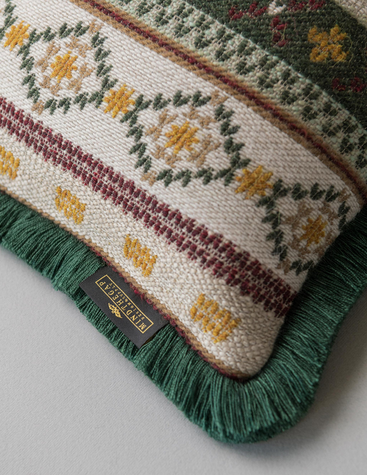 MindTheGap GAISSTEIN Dark Green, Light Green, Taupe Pillow