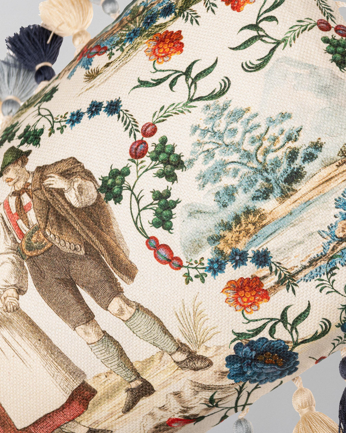 MindTheGap LANDHAUSMODE Blue, Green, Red, Taupe Pillow