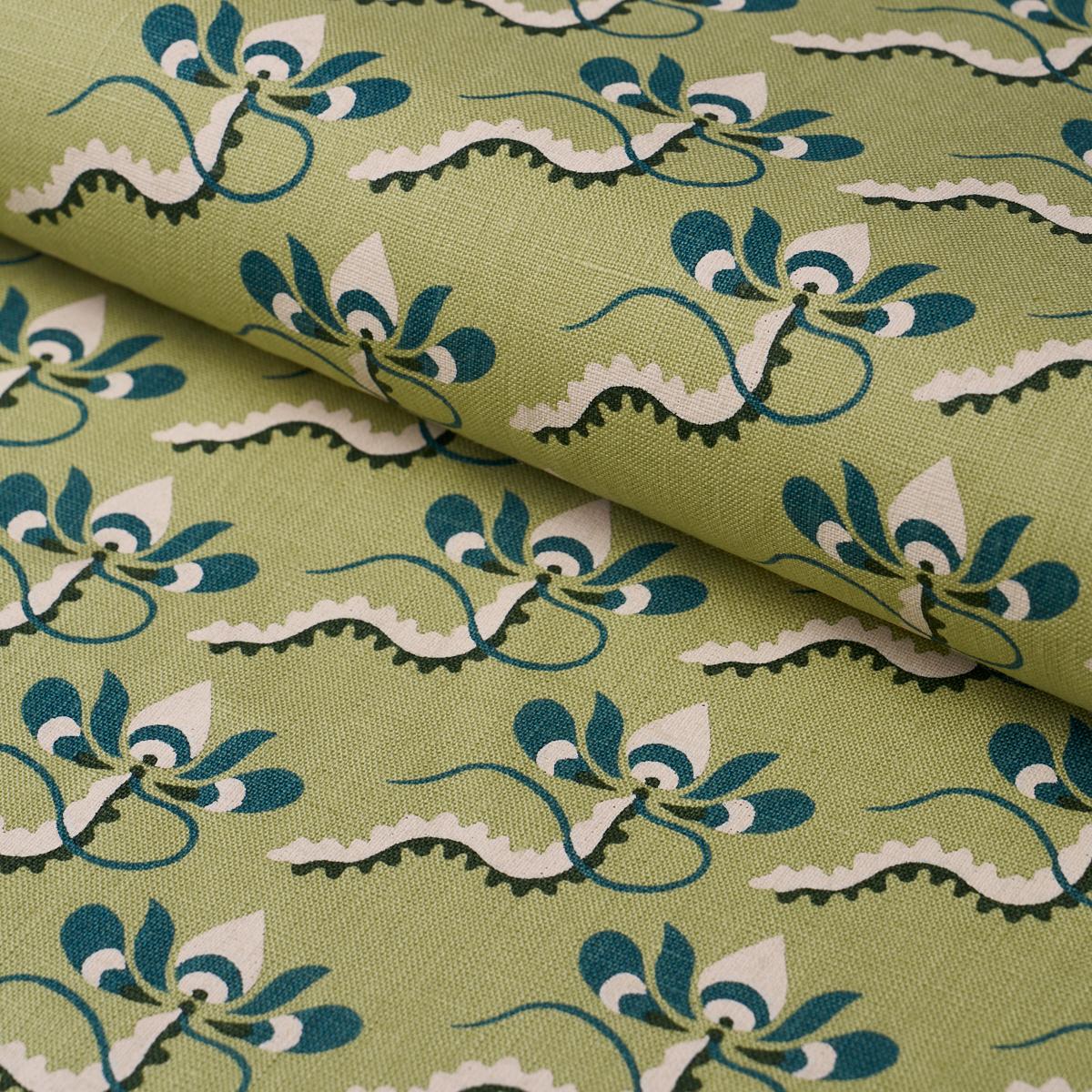 Schumacher Bombay Rainbow Leaf Fabric