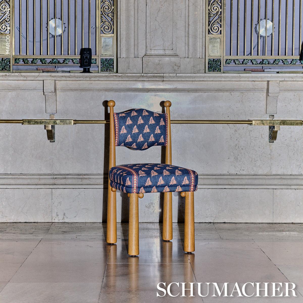 Schumacher Bangalore Imagination Bleu Fabric
