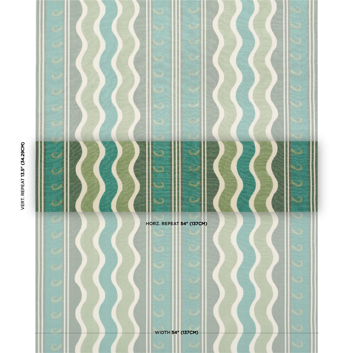 Schumacher Roman Reverie Teal & Leaf Fabric