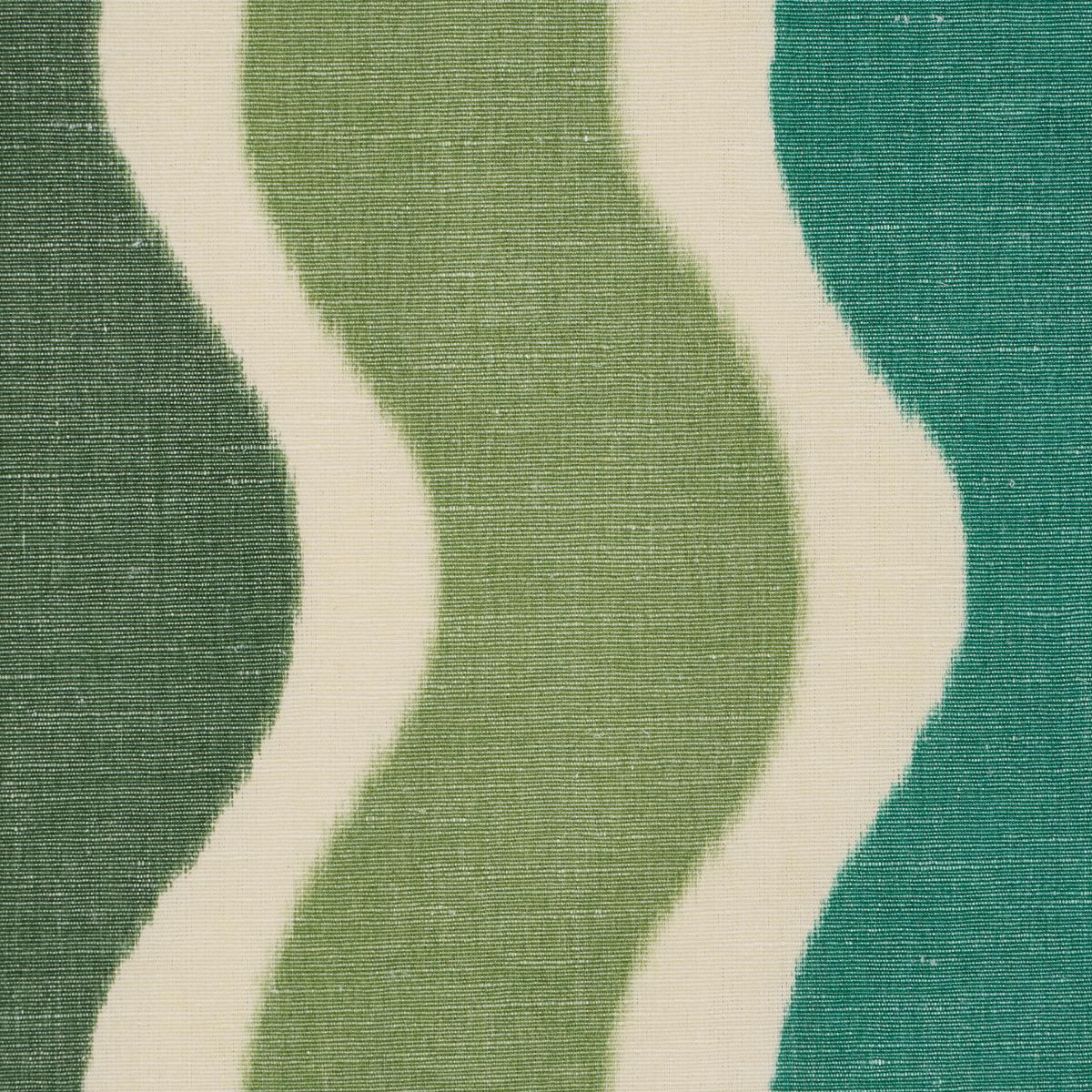 Schumacher Roman Reverie Teal & Leaf Fabric
