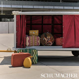 Schumacher Roman Reverie Teal & Leaf Fabric