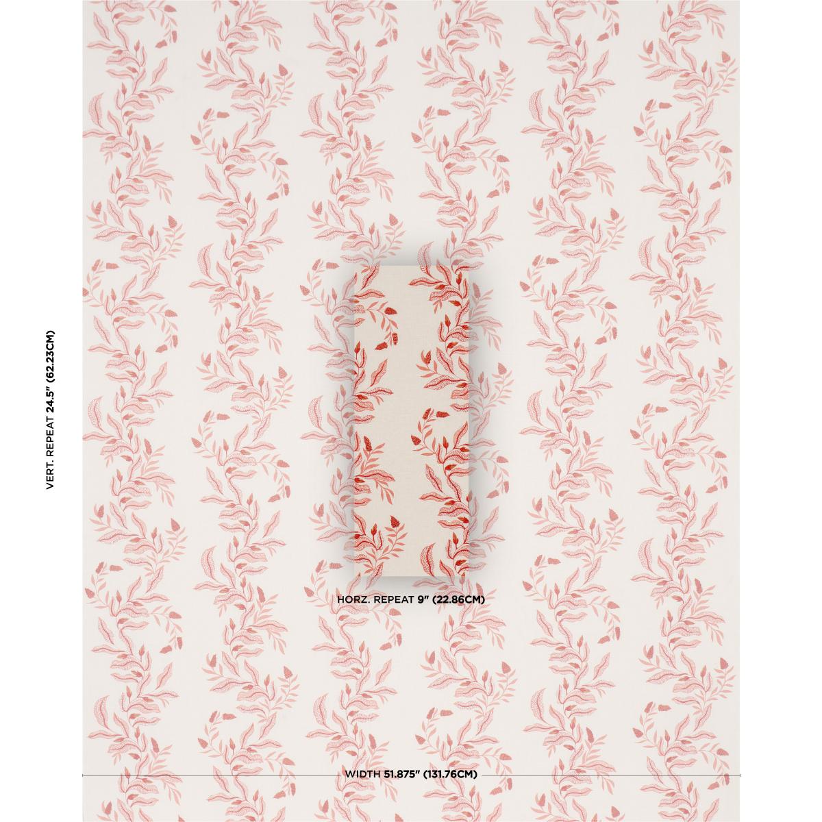 Schumacher Vagary Vines Coral Fabric