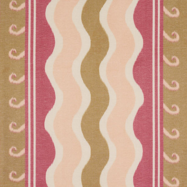 Schumacher Roman Reverie Gold & Rose Fabric