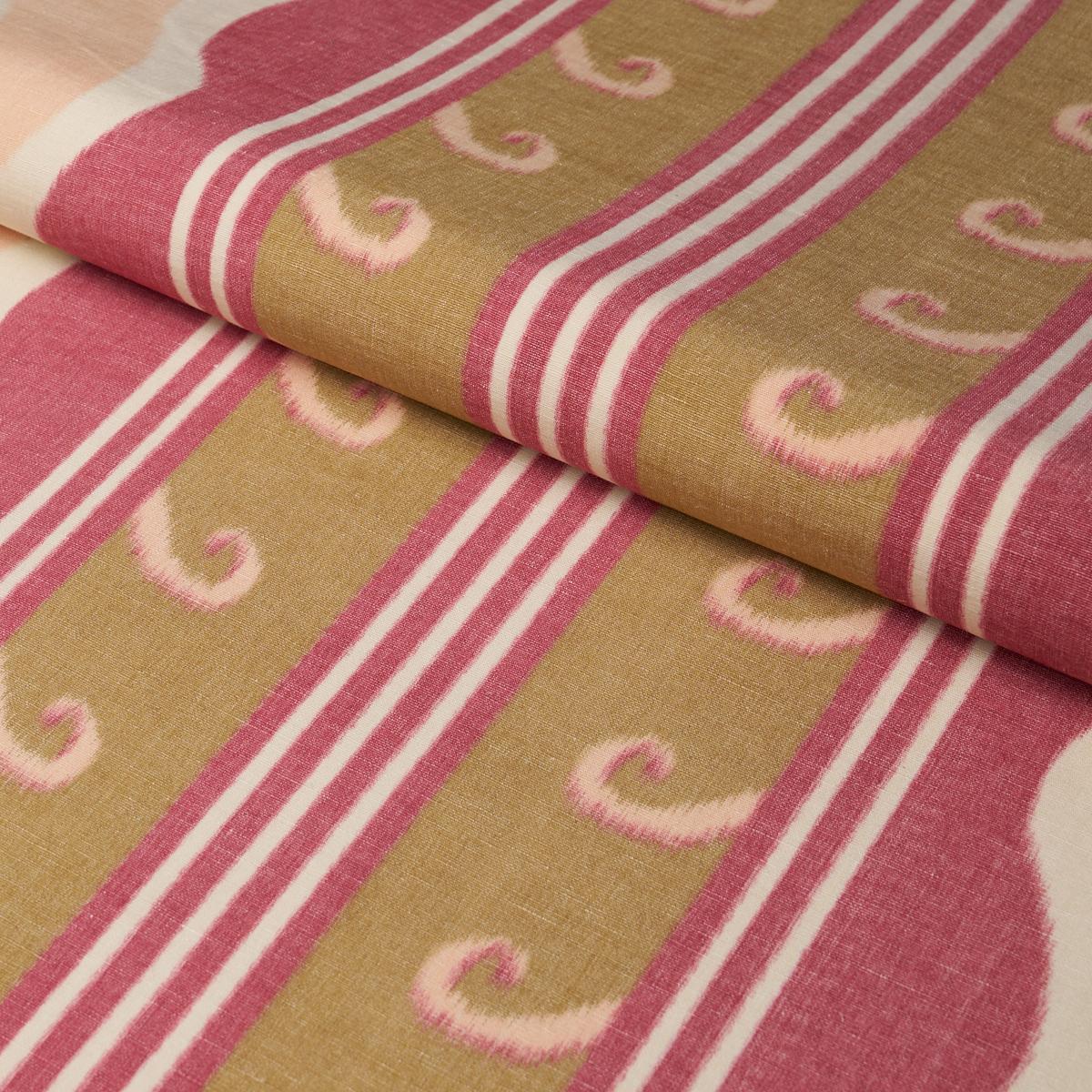 Schumacher Roman Reverie Gold & Rose Fabric