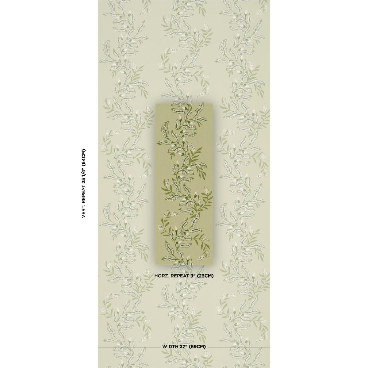 Schumacher Vagary Vines Honeydew Wallpaper