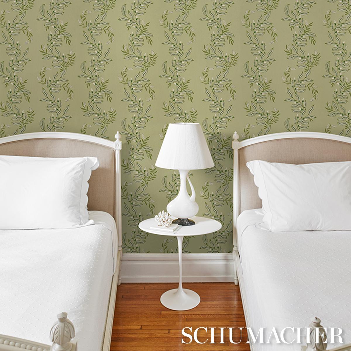 Schumacher Vagary Vines Honeydew Wallpaper