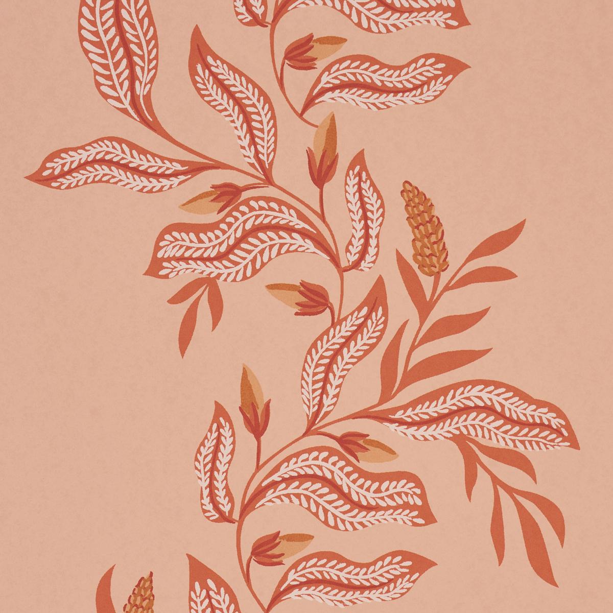 Schumacher Vagary Vines Papaya Wallpaper