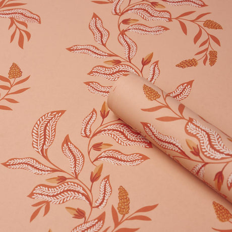 Schumacher Vagary Vines Papaya Wallpaper