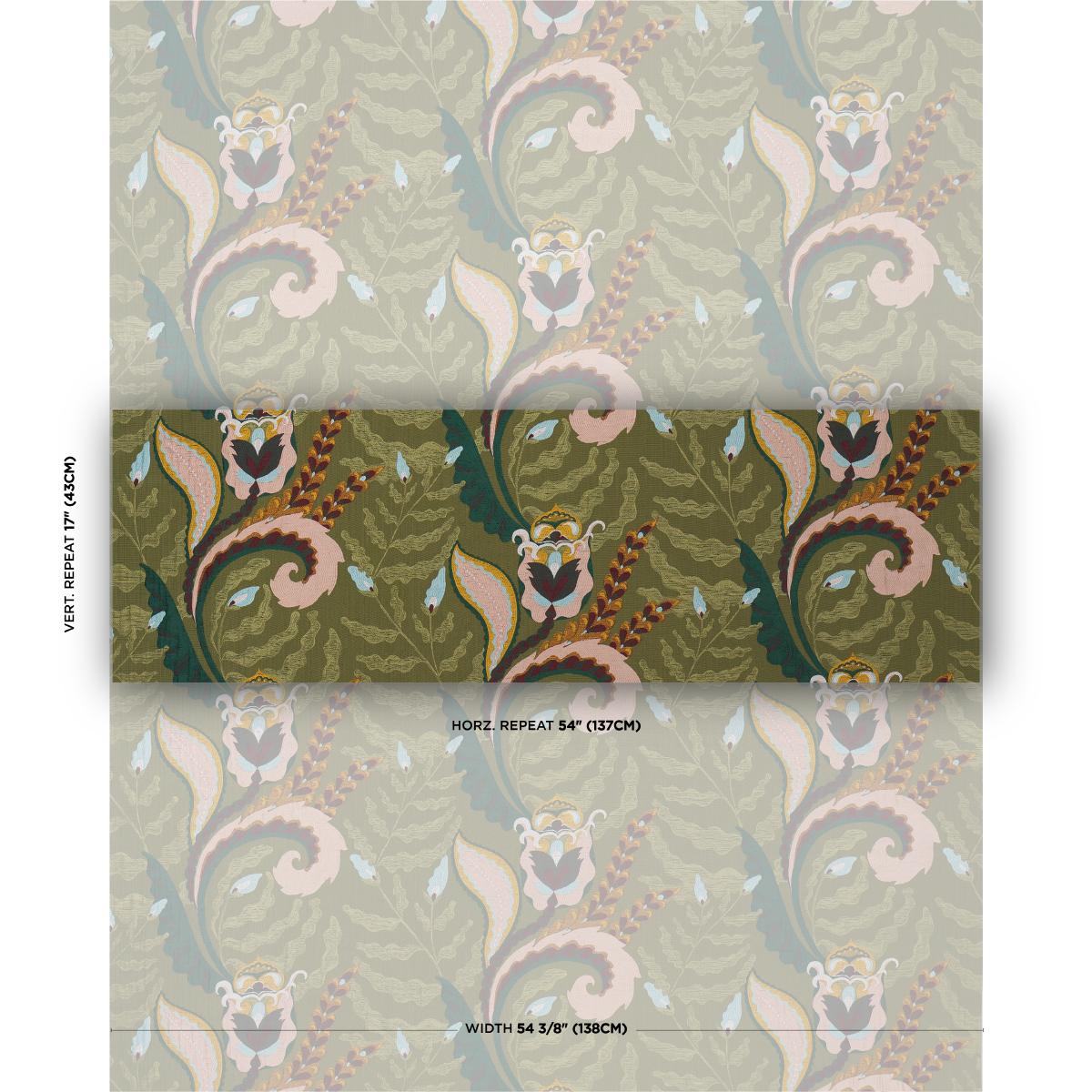 Schumacher Jaipur Fantaisie Moss Fabric