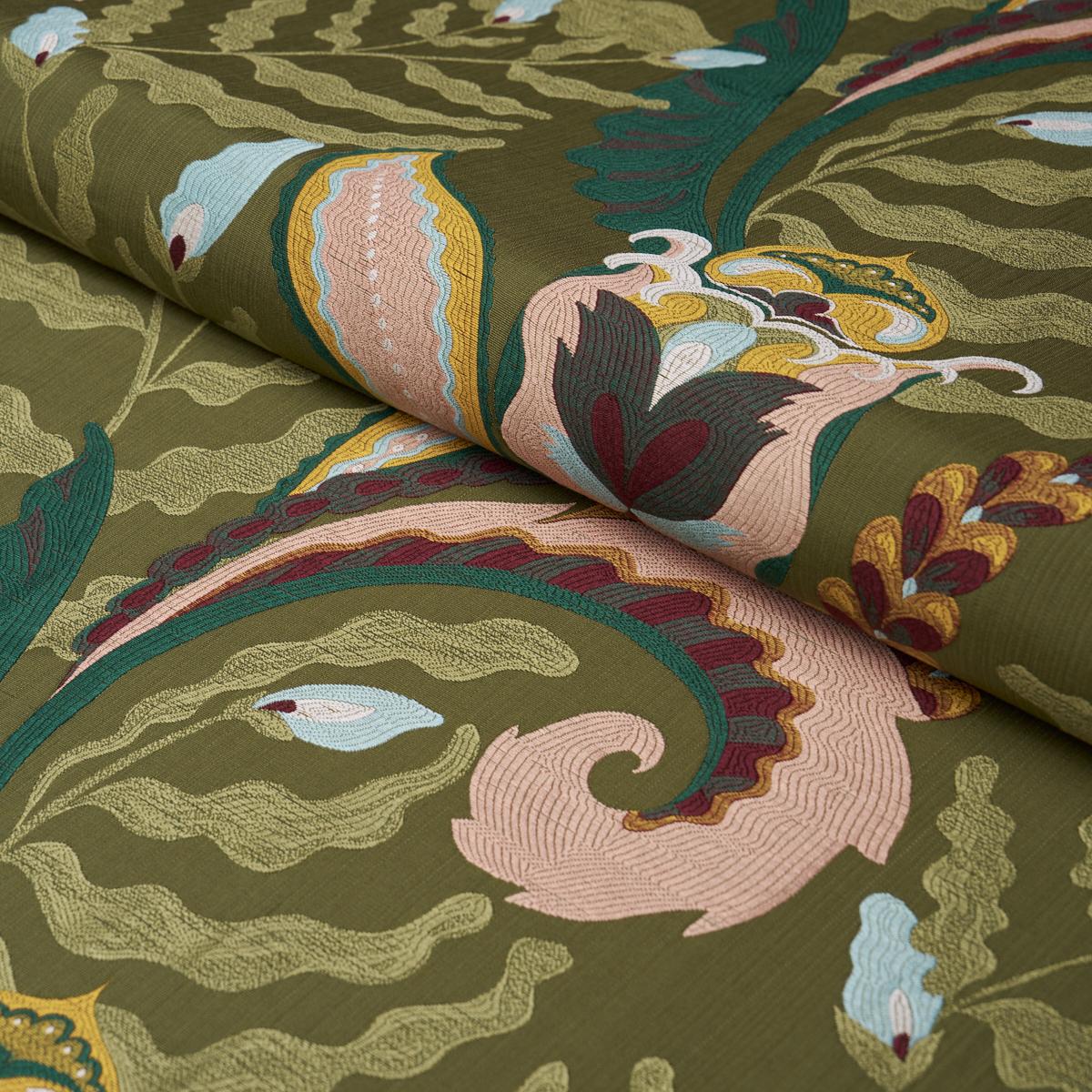 Schumacher Jaipur Fantaisie Moss Fabric