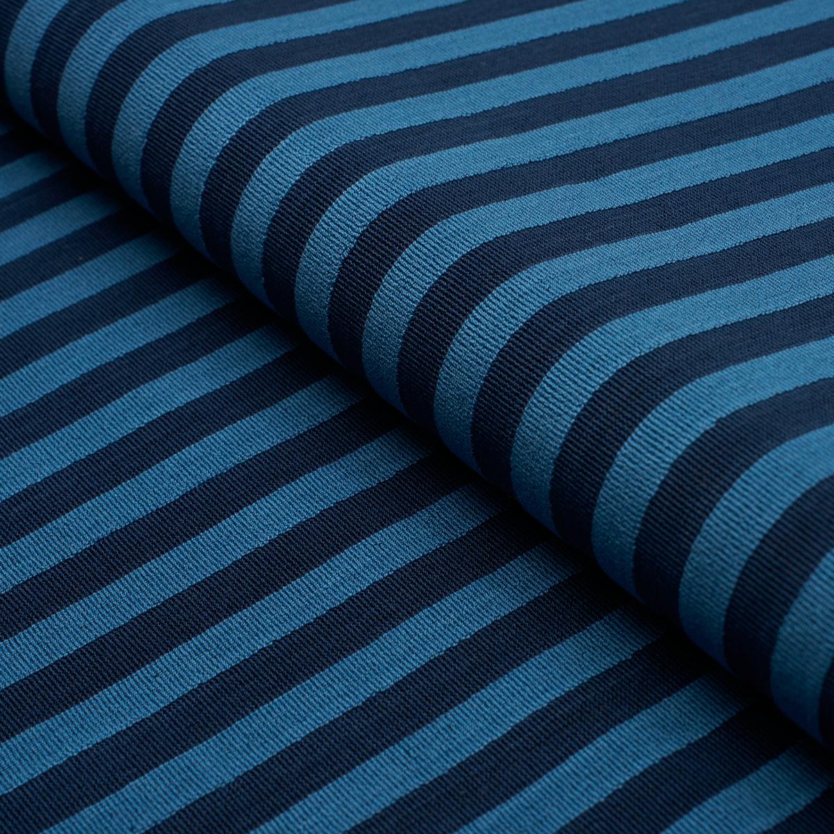 Schumacher Pipe Illusion Bleu Fabric