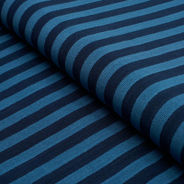 Schumacher Pipe Illusion Bleu Fabric