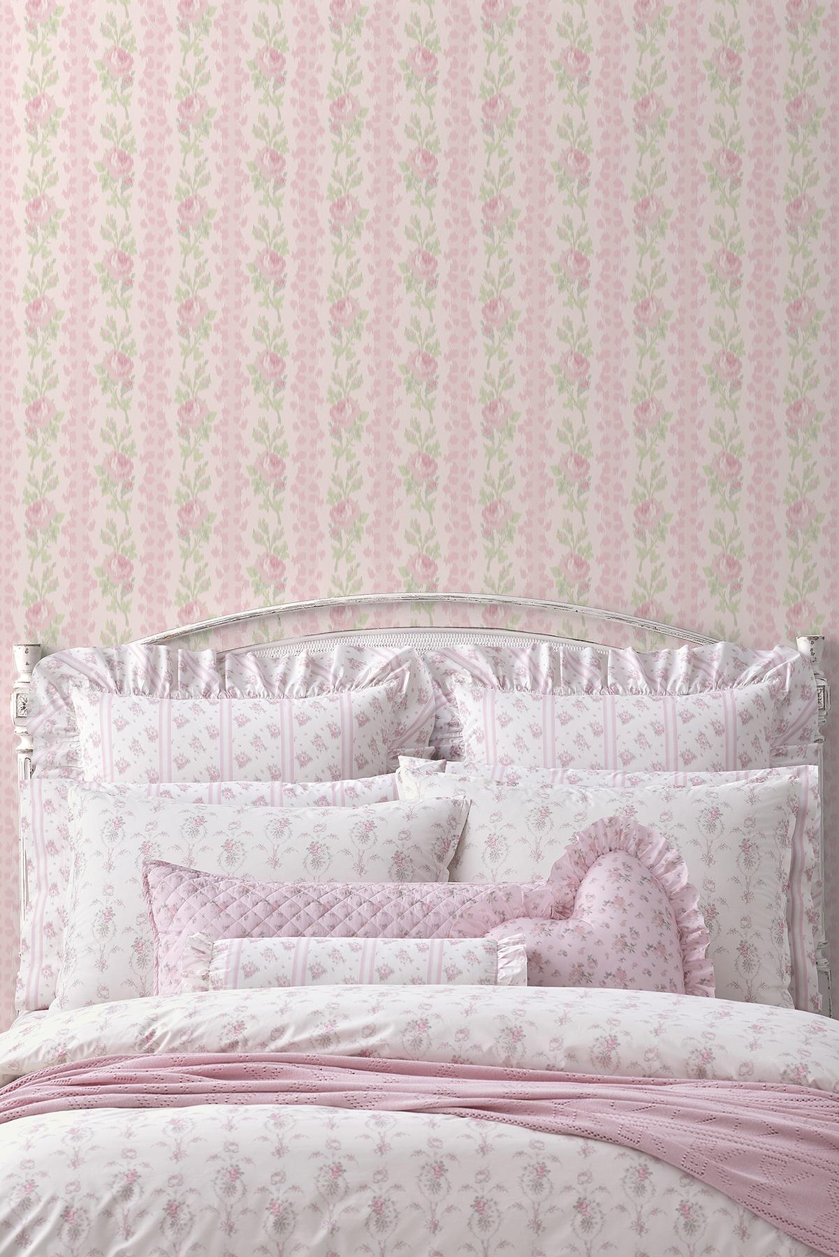 A-Street Prints LoveShackFancy Blooming Heirloom Strawberry Macaron Wallpaper