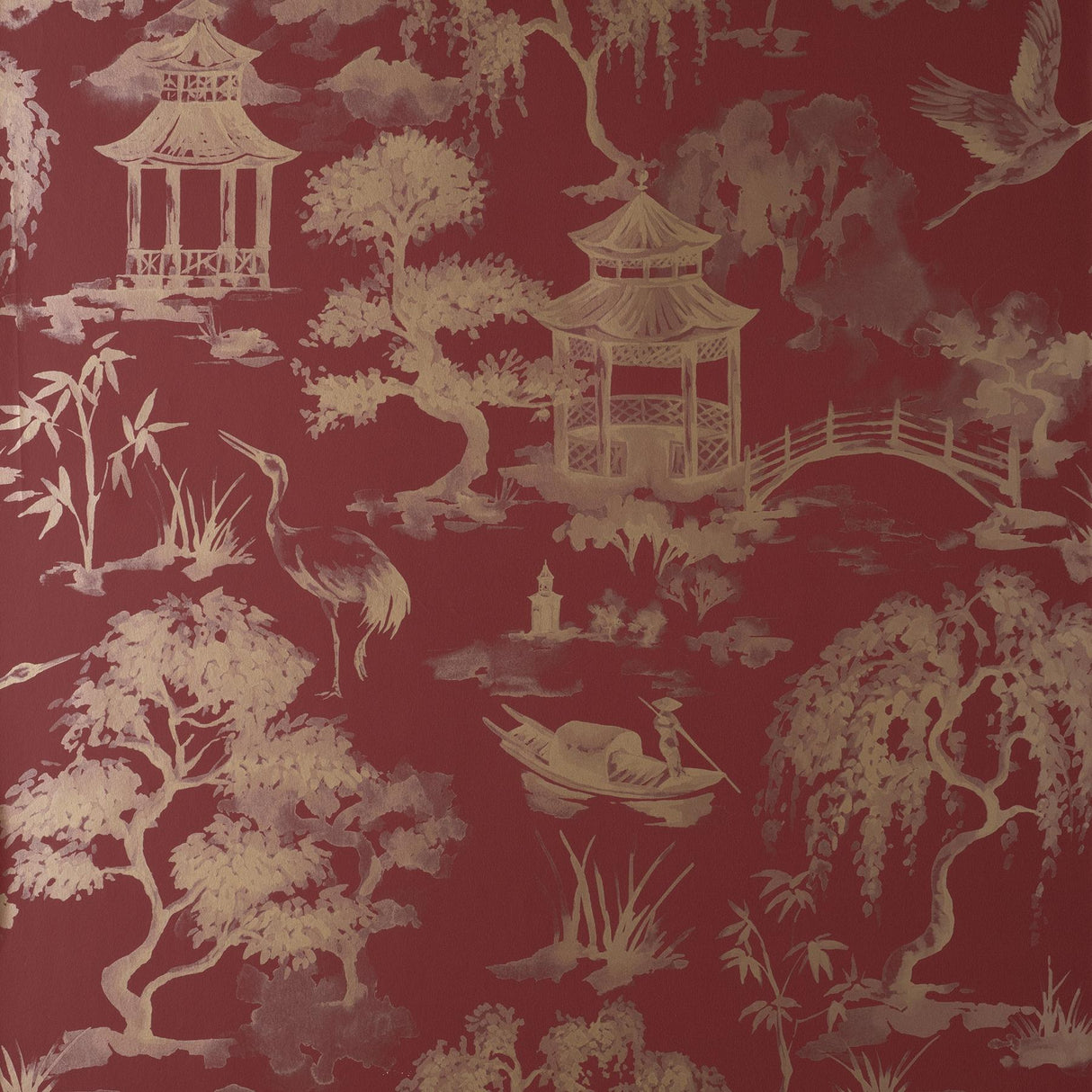 Brewster Home Fashions Fine Decor Medley Nikolai Ruby Wallpaper