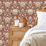 Brewster Home Fashions Fine Decor Medley Issey Red Wallpaper
