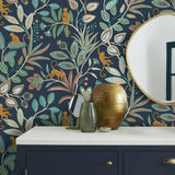 Brewster Home Fashions Fine Decor Medley Kenzo Navy Wallpaper