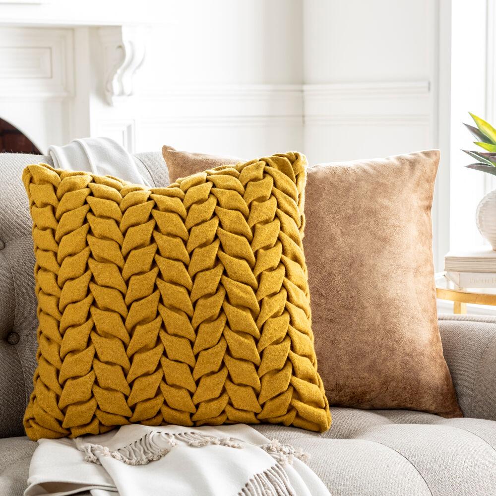 Surya Alana AAP-005 Mustard 18"L x 18"W Fabric