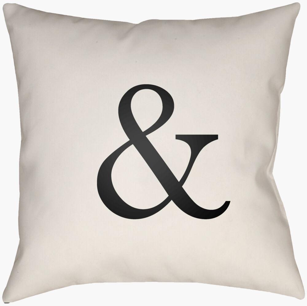 Surya Ampersand AMP-001 Black;Ivory 18"L x 18"W Fabric