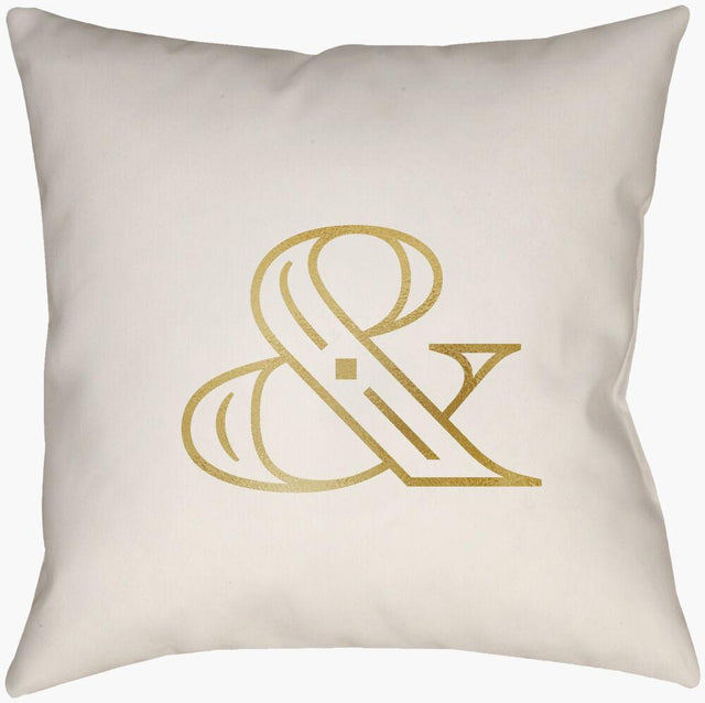 Surya Ampersand AMP-002 Ivory;Metallic Gold 14"L x 22"W Fabric