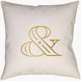Surya Ampersand AMP-002 Ivory;Metallic Gold 16"L x 16"W Fabric