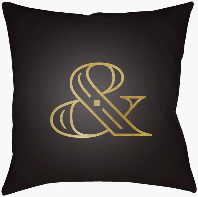 Surya Ampersand AMP-004 Black;Metallic Gold 14"L x 22"W Fabric