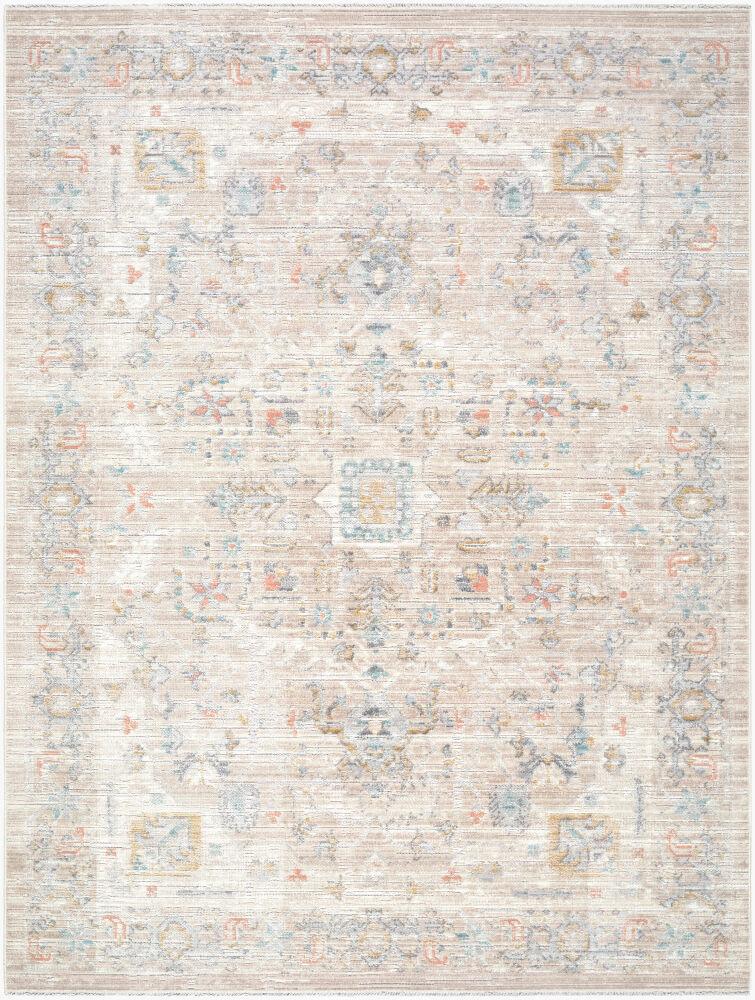 Surya Amir AMR-2302 Beige;Cream;Light Brown;Light Gray;Medium Gray;Rose;Sky Blue 6'7" x 9'2" Rug