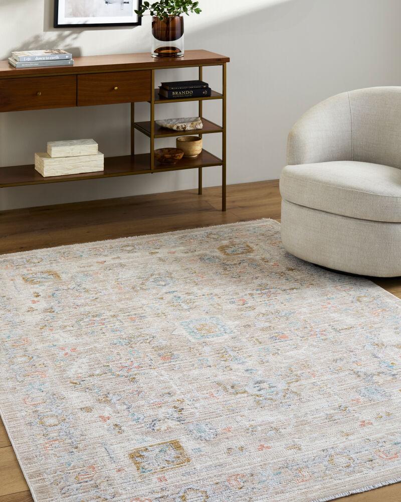 Surya Amir AMR-2302 Beige;Cream;Light Brown;Light Gray;Medium Gray;Rose;Sky Blue 7'10" x 10' Rug