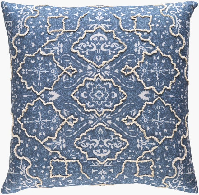 Surya Batik BAT-002 Denim;Ivory;Light Gray 20"L x 20"W Fabric