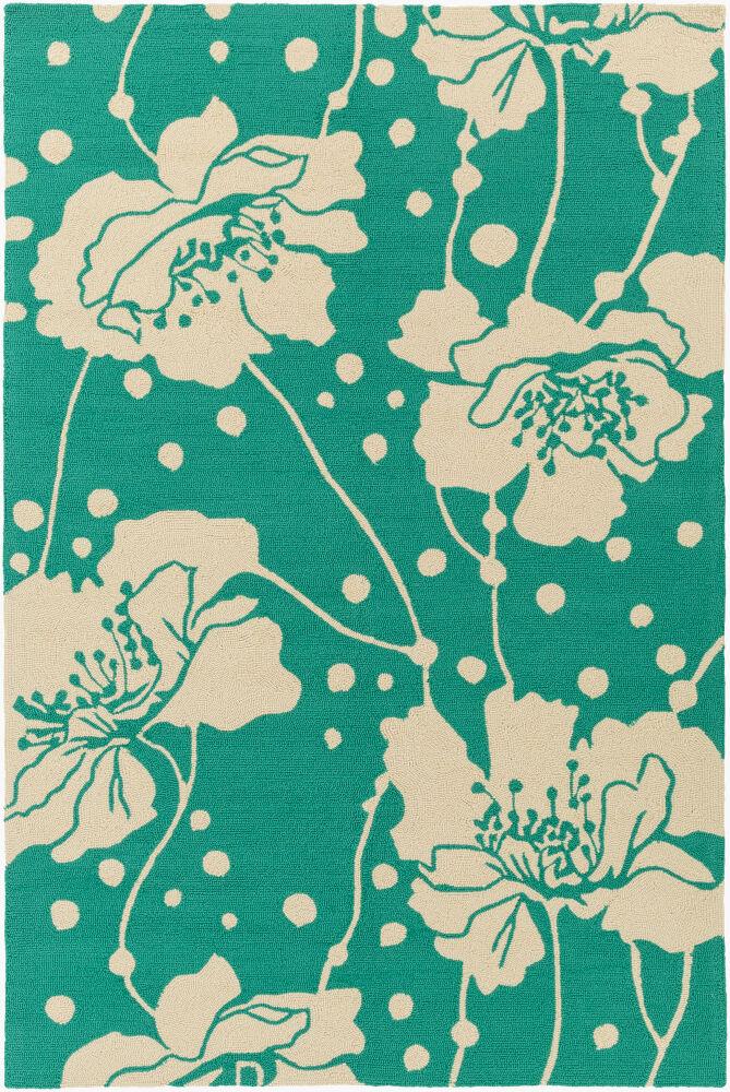 Surya Bondi Beach BBC-2005 Cream;Teal 9' x 12' Rug