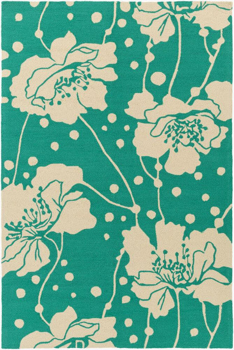 Surya Bondi Beach BBC-2005 Cream;Teal 9' x 12' Rug