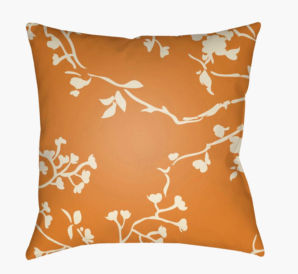 Surya Chinoiserie Floral CF-004 Burnt Orange;Cream 20"L x 20"W Fabric