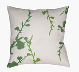 Surya Chinoiserie Floral CF-012 Grass Green;Off-White 22"L x 22"W Fabric