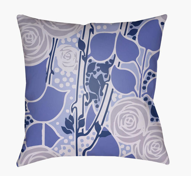 Surya Chinoiserie Floral CF-020 Dark Blue;Lavender 18"L x 18"W Fabric