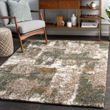 Surya Celestial Shag CSG-2306 Cream;Dark Brown;Deep Teal;Gray;Medium Gray;Mustard;Sage 9' x 12' Rug