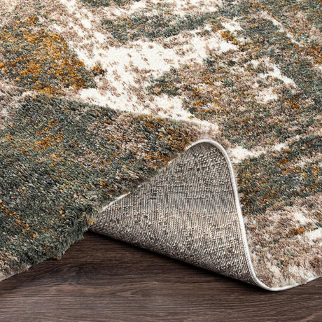 Surya Celestial Shag CSG-2306 Cream;Dark Brown;Deep Teal;Gray;Medium Gray;Mustard;Sage 9' x 12' Rug